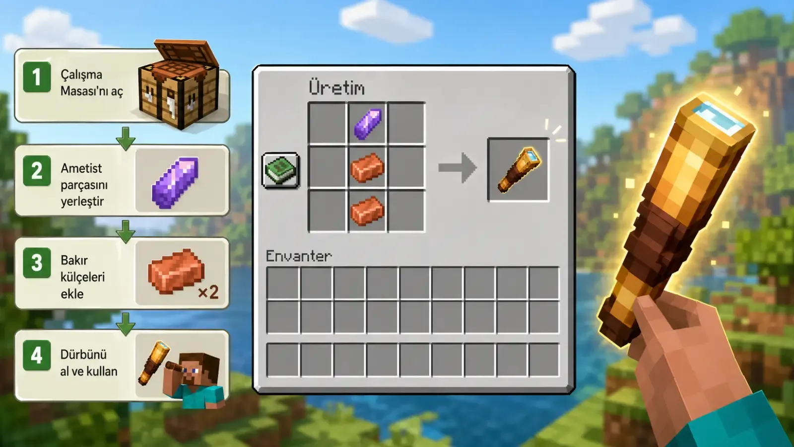 Minecraft Dürbün Nasıl Yapılır?